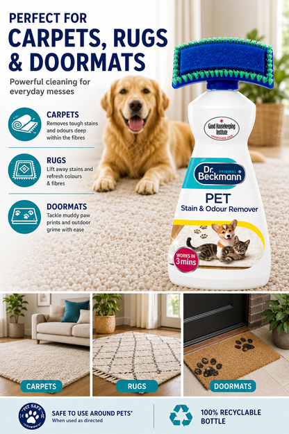 Pet Stain & Odour Remover with Built-In Cleaning Brush
